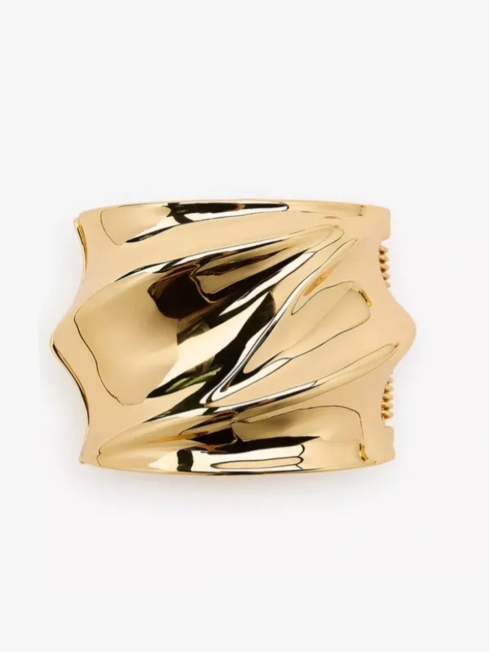 ZARA Wavy Gold Molten Metal Cuff Bracelet 4736/258/303